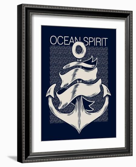 Marine Graphics for T-Shirt-braingraph-Framed Art Print