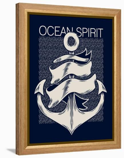 Marine Graphics for T-Shirt-braingraph-Framed Stretched Canvas
