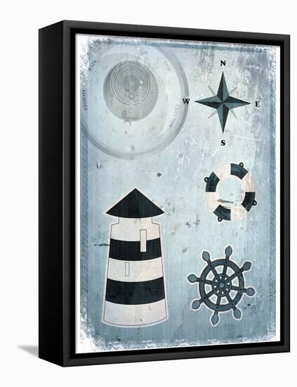 Marine Grunge Background-elfivetrov-Framed Stretched Canvas
