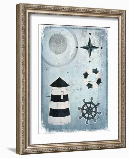 Marine Grunge Background-elfivetrov-Framed Art Print