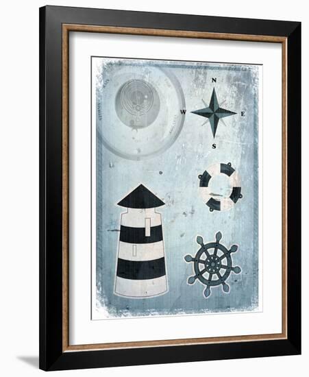 Marine Grunge Background-elfivetrov-Framed Art Print