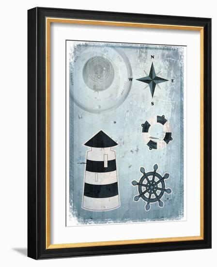 Marine Grunge Background-elfivetrov-Framed Art Print