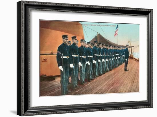 Marine Guard on Naval Warship-null-Framed Art Print