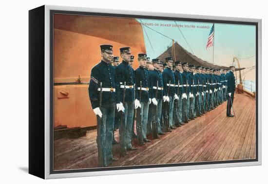 Marine Guard on Naval Warship-null-Framed Stretched Canvas