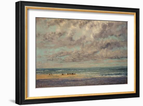 Marine - Les Equilleurs-Gustave Courbet-Framed Giclee Print