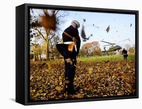 Marine One with President Bush-null-Framed Premier Image Canvas