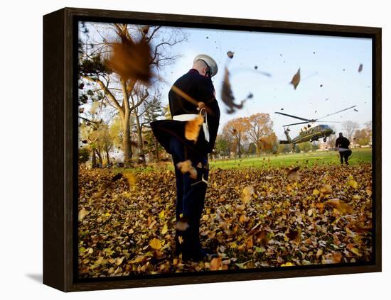 Marine One with President Bush-null-Framed Premier Image Canvas