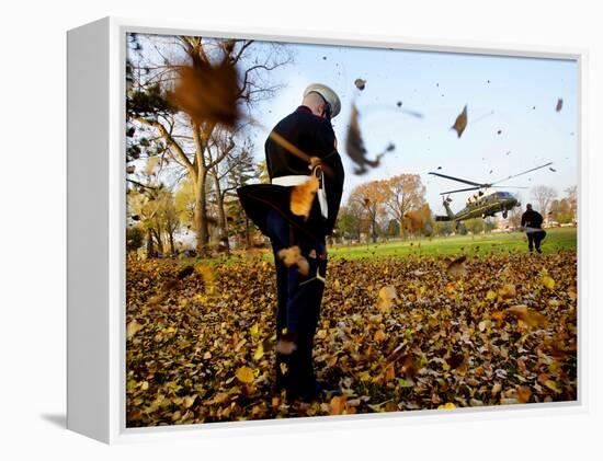 Marine One with President Bush-null-Framed Premier Image Canvas