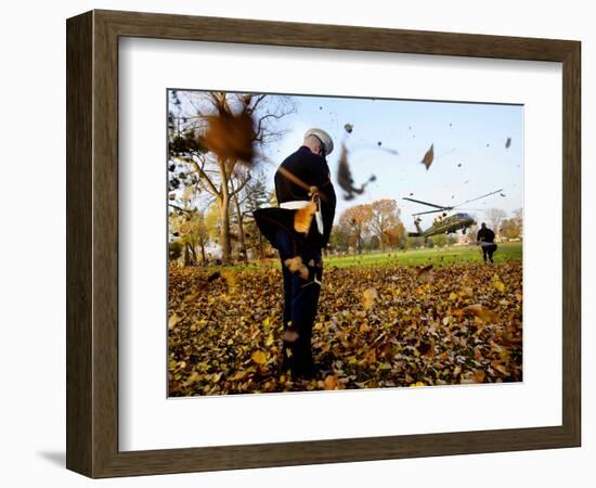 Marine One with President Bush-null-Framed Photographic Print