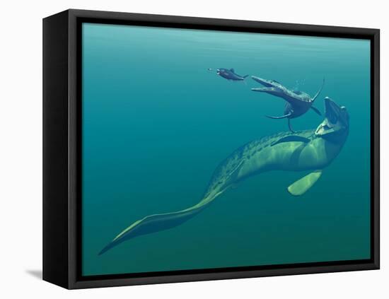 Marine Predators of the Cretaceous Period-Stocktrek Images-Framed Premier Image Canvas