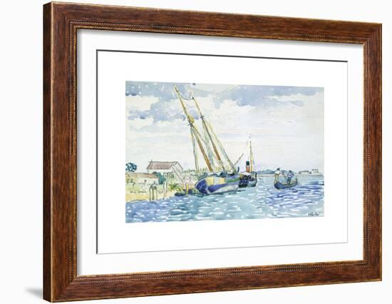 Marine Scene (Boats near Venice)-Henri Edmond Cross-Framed Premium Giclee Print