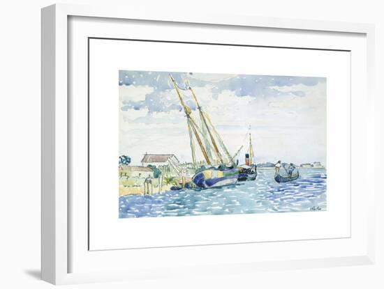 Marine Scene (Boats near Venice)-Henri Edmond Cross-Framed Premium Giclee Print