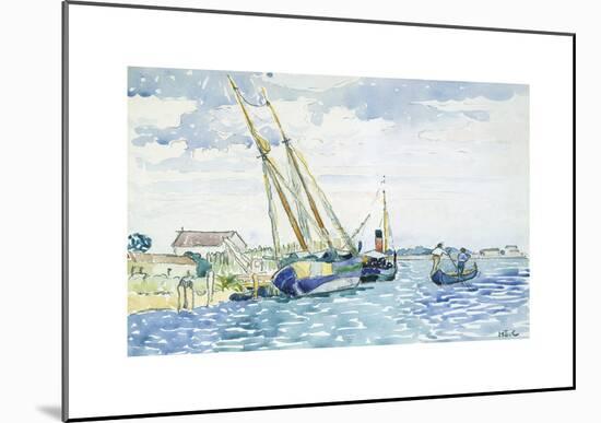 Marine Scene (Boats near Venice)-Henri Edmond Cross-Mounted Premium Giclee Print