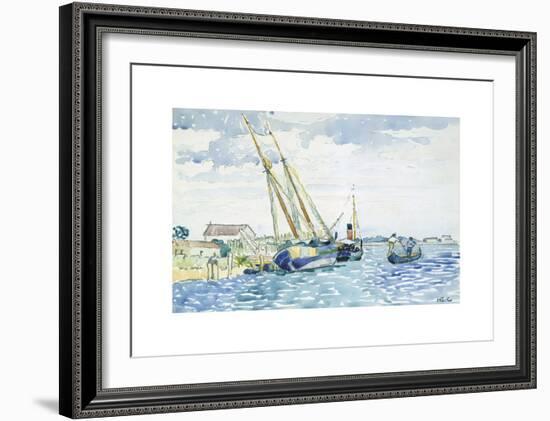 Marine Scene (Boats near Venice)-Henri Edmond Cross-Framed Premium Giclee Print