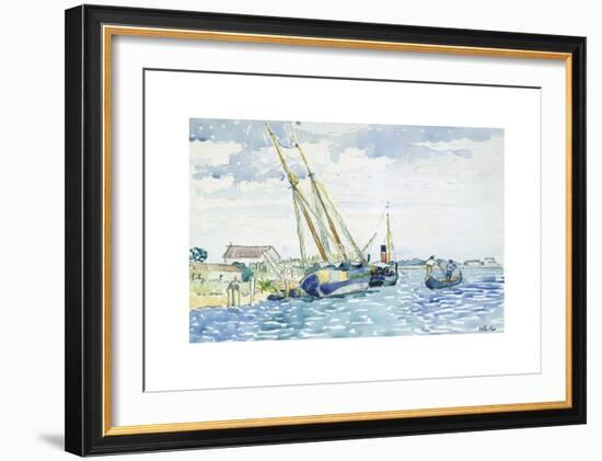Marine Scene (Boats near Venice)-Henri Edmond Cross-Framed Premium Giclee Print