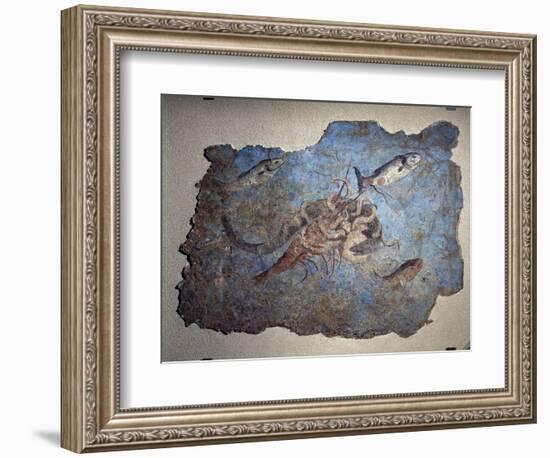 Marine Scene of Fight Between an Octopus a Lobster and a Moray Eel-null-Framed Giclee Print