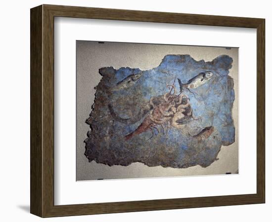 Marine Scene of Fight Between an Octopus a Lobster and a Moray Eel-null-Framed Giclee Print