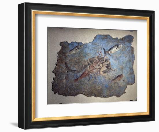 Marine Scene of Fight Between an Octopus a Lobster and a Moray Eel-null-Framed Giclee Print