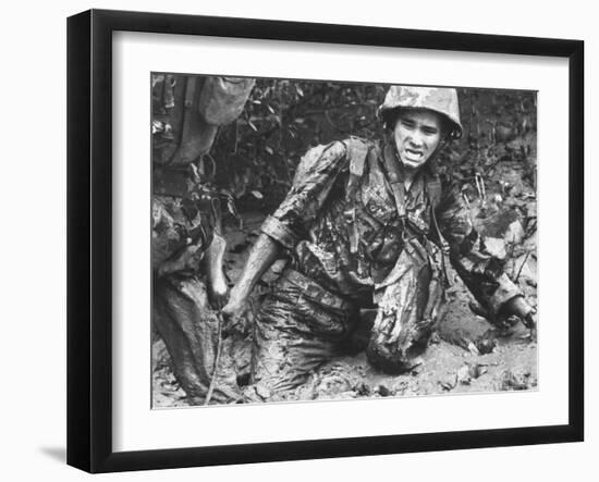 Marine Sinking Into Mud-Larry Burrows-Framed Photographic Print