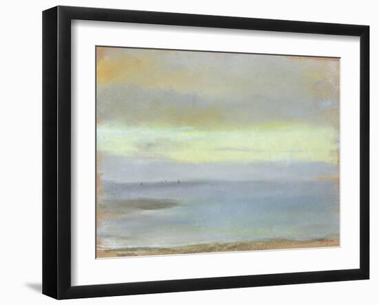 Marine Sunset, C.1869 (Pastel on Paper)-Edgar Degas-Framed Giclee Print