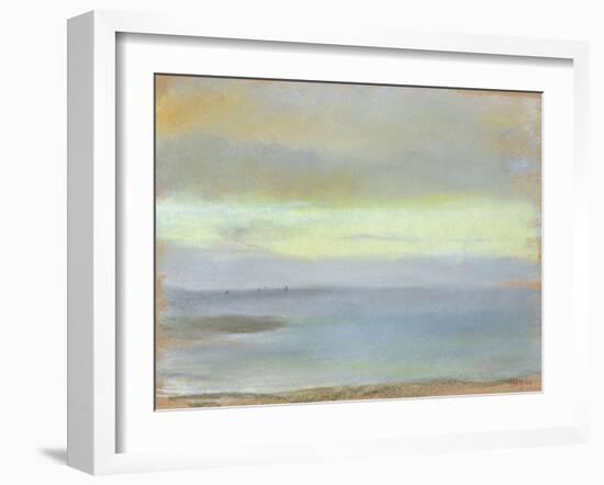 Marine Sunset, C.1869 (Pastel on Paper)-Edgar Degas-Framed Giclee Print