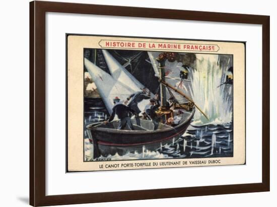 Marinegeschichte, Rettungsboot, Torpedoangriff-null-Framed Giclee Print
