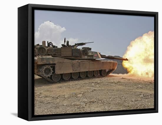 Marines Bombard Through a Live Fire Range Using M1A1 Abrams Tanks-Stocktrek Images-Framed Premier Image Canvas