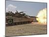 Marines Bombard Through a Live Fire Range Using M1A1 Abrams Tanks-Stocktrek Images-Mounted Photographic Print