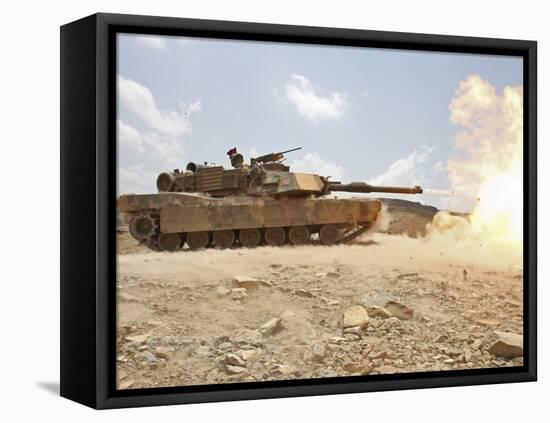 Marines Bombard Through a Live Fire Range Using M1A1 Abrams Tanks-Stocktrek Images-Framed Premier Image Canvas