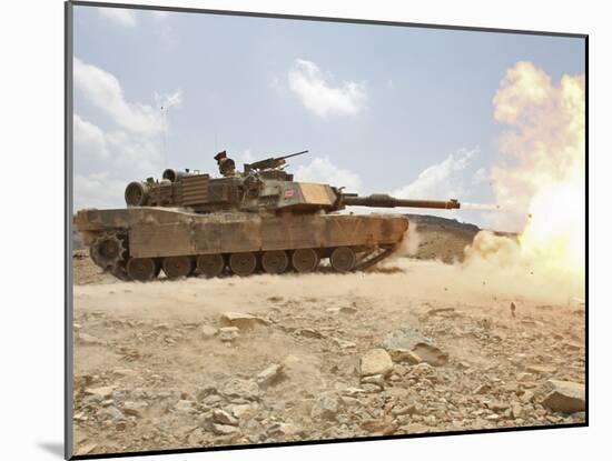 Marines Bombard Through a Live Fire Range Using M1A1 Abrams Tanks-Stocktrek Images-Mounted Photographic Print