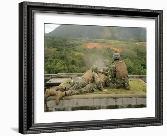 Marines Engage Unknown-Distance Targets at Camp Schwab, Japan-Stocktrek Images-Framed Photographic Print