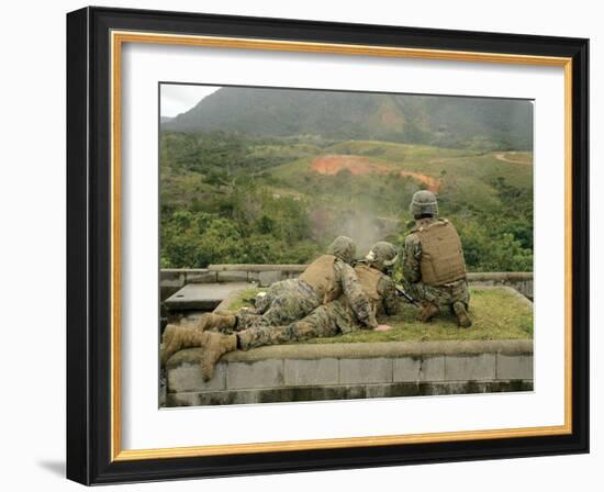 Marines Engage Unknown-Distance Targets at Camp Schwab, Japan-Stocktrek Images-Framed Photographic Print