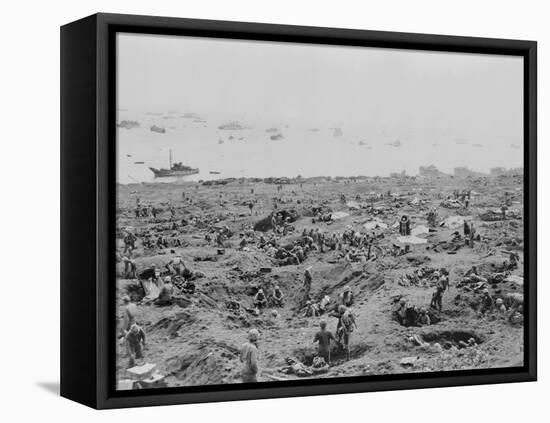 Marines in Foxholes on the Southeast Edge of Motoyama Airfield #1, Iwo Jima-null-Framed Stretched Canvas