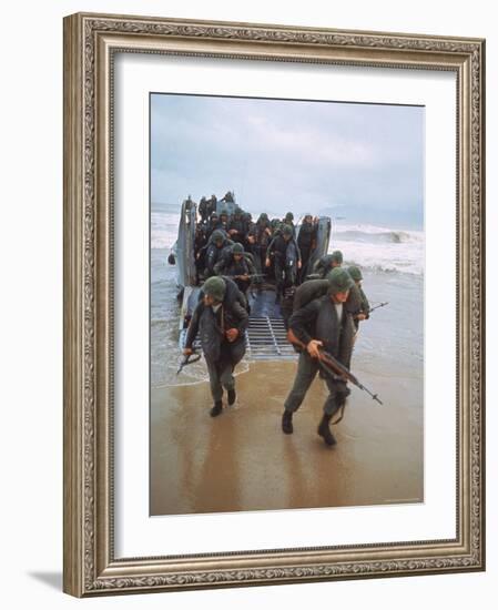 Marines of 9th Expeditionary Brigade Coming Ashore at Red Beach 2-Larry Burrows-Framed Photographic Print