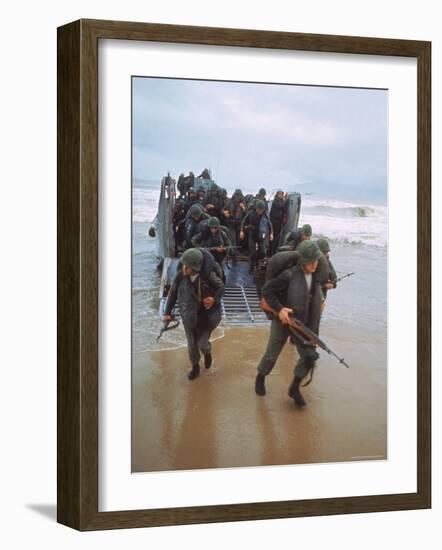 Marines of 9th Expeditionary Brigade Coming Ashore at Red Beach 2-Larry Burrows-Framed Photographic Print