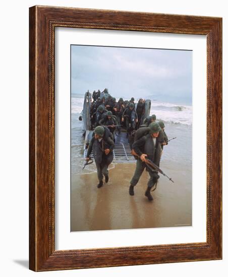 Marines of 9th Expeditionary Brigade Coming Ashore at Red Beach 2-Larry Burrows-Framed Photographic Print