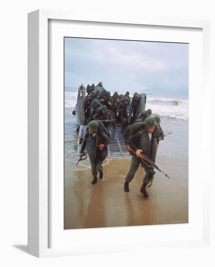 Marines of 9th Expeditionary Brigade Coming Ashore at Red Beach 2-Larry Burrows-Framed Photographic Print