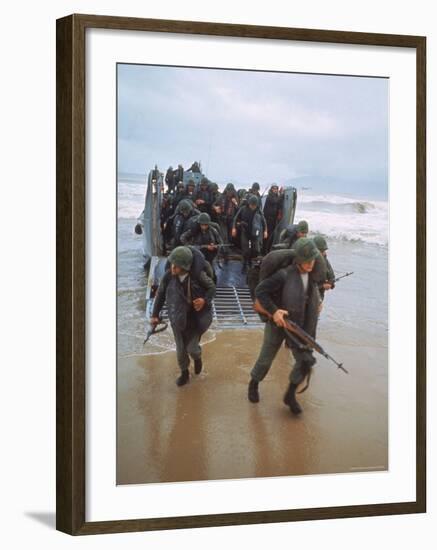 Marines of 9th Expeditionary Brigade Coming Ashore at Red Beach 2-Larry Burrows-Framed Photographic Print