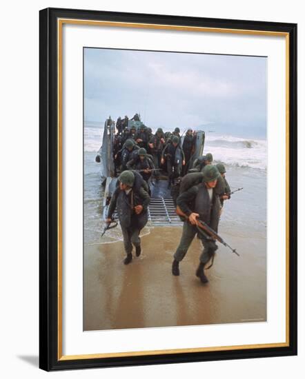 Marines of 9th Expeditionary Brigade Coming Ashore at Red Beach 2-Larry Burrows-Framed Photographic Print