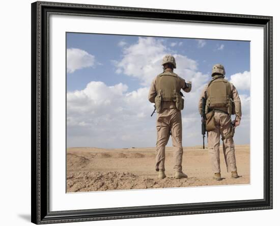 Marines Scan the Horizon for Insurgent Activity During a Security Patrol-Stocktrek Images-Framed Photographic Print