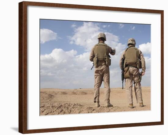 Marines Scan the Horizon for Insurgent Activity During a Security Patrol-Stocktrek Images-Framed Photographic Print