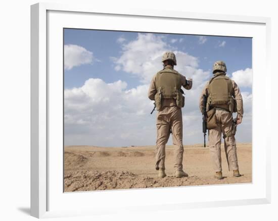 Marines Scan the Horizon for Insurgent Activity During a Security Patrol-Stocktrek Images-Framed Photographic Print