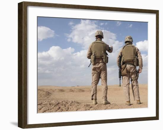 Marines Scan the Horizon for Insurgent Activity During a Security Patrol-Stocktrek Images-Framed Photographic Print