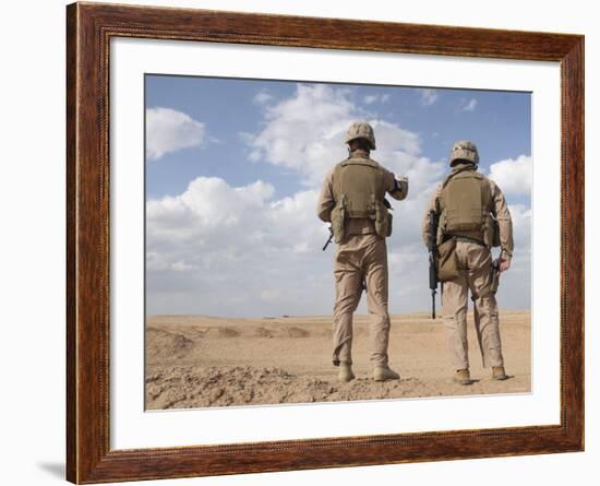 Marines Scan the Horizon for Insurgent Activity During a Security Patrol-Stocktrek Images-Framed Photographic Print