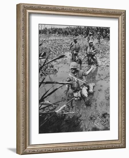 Marines Searching for Viet Cong in the Delta-null-Framed Photographic Print