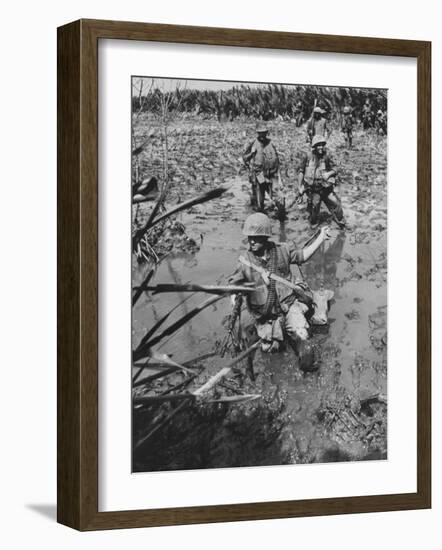 Marines Searching for Viet Cong in the Delta-null-Framed Photographic Print