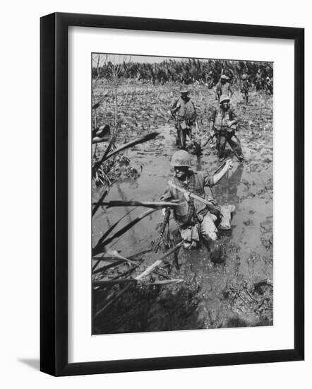 Marines Searching for Viet Cong in the Delta-null-Framed Photographic Print