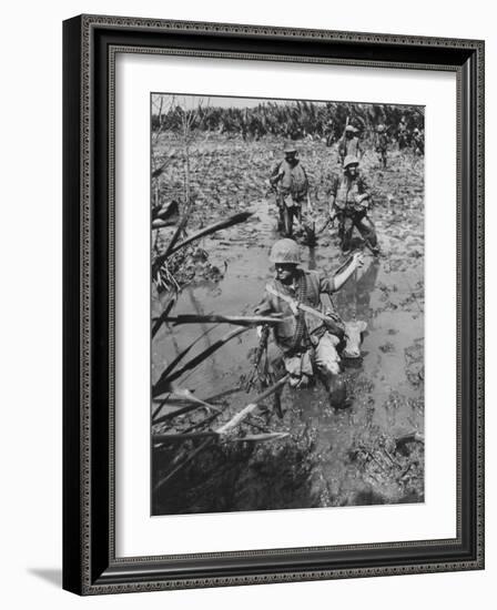 Marines Searching for Viet Cong in the Delta-null-Framed Photographic Print