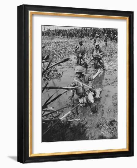 Marines Searching for Viet Cong in the Delta-null-Framed Photographic Print