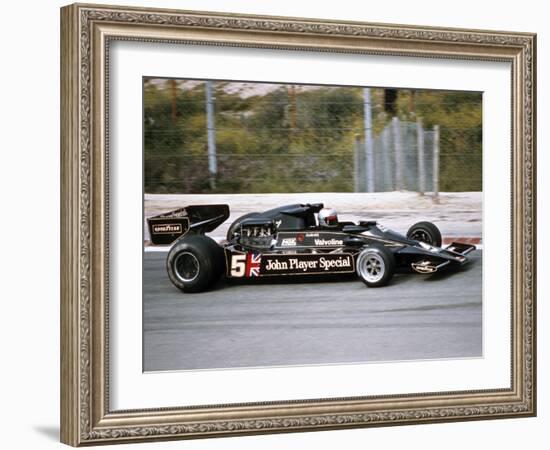 Mario Andretti Racing a Jps Lotus-Cosworth 78, Spanish Grand Prix, Jarama, Spain, 1977-null-Framed Photographic Print